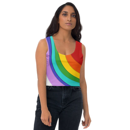 Rainbow CUTOUT - sleeveless crop top