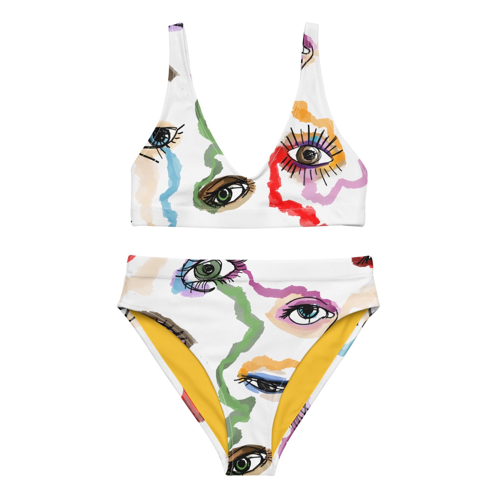 Colored Eyes - Recycelter Bikini mit hoher Taille-recycelte Bikinis-linaliva.de
