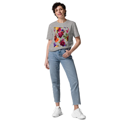 Floral Burst - Unisex T-Shirt - Bio-Baumwolle - Schwarz